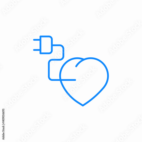 heart plug icon sign vector