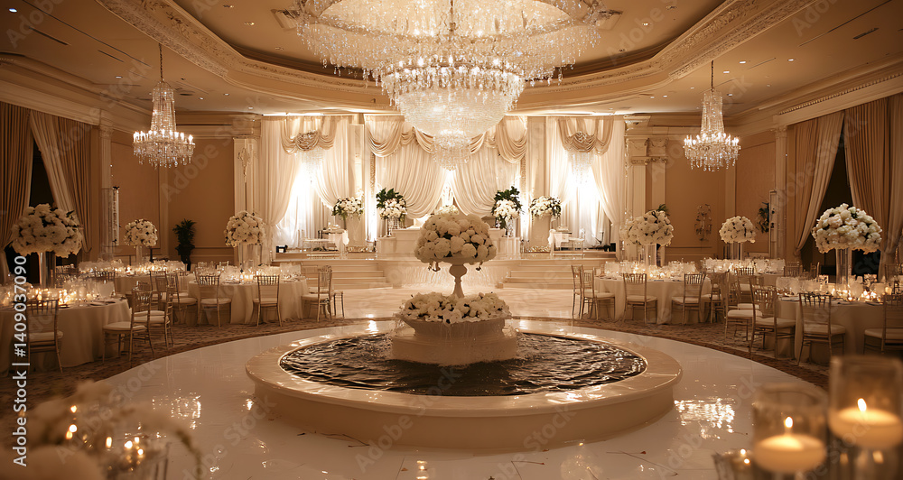 Luxurious wedding scenes in elegant natural and architectural settings, surrounded by florals, candlelight, and evolving romantic atmospheres...