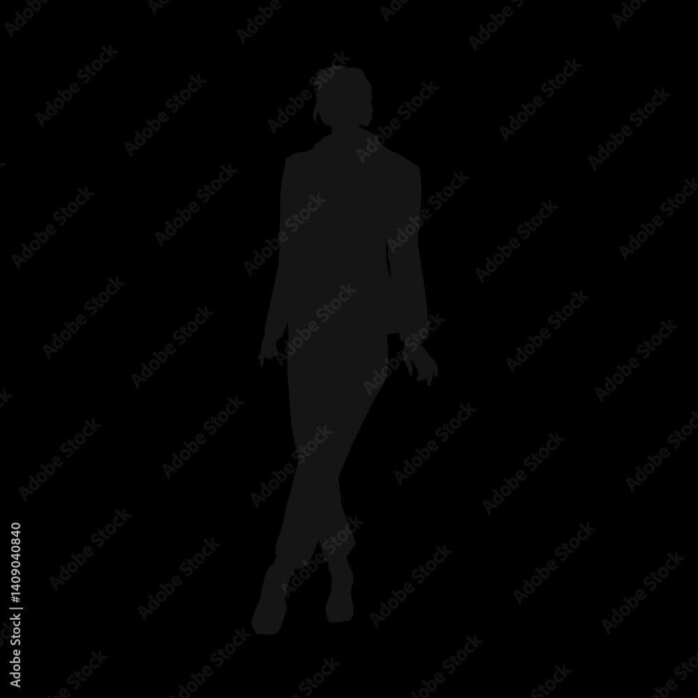 Fototapeta premium silhouette of a tall woman walking without background