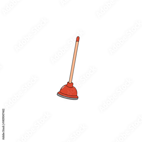 Toilet plunger on white background