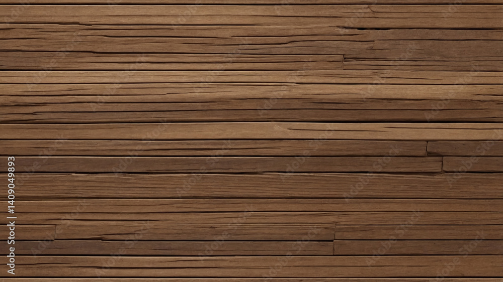 Fototapeta premium Wooden texture showing horizontal planks with realistic details. The boards are light brown. Realistic rustic wooden background.