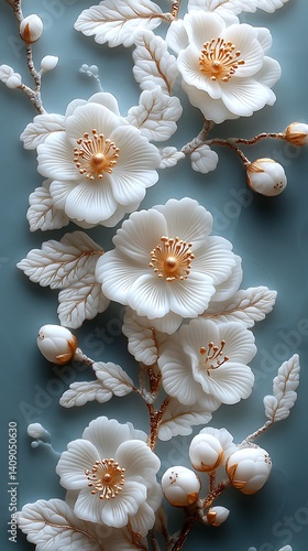 Elegant White Flowers Mobile Wallpaper Stunning Floral Wallpaper Design