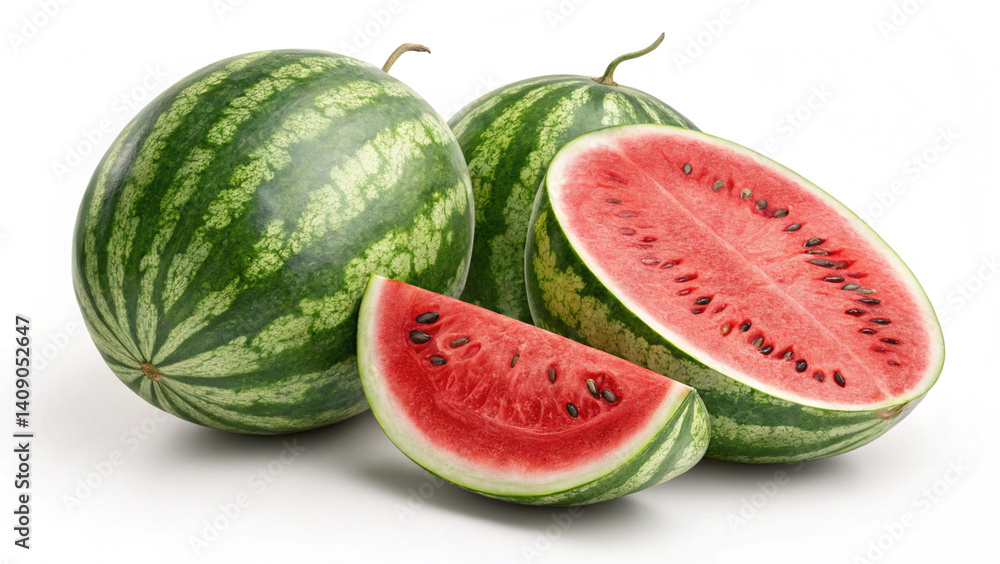 White Background Watermelon Slices 