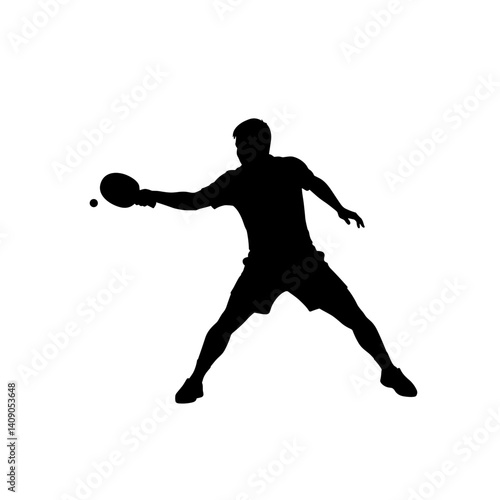 Silhouette of a player hitting a ping pong ball  