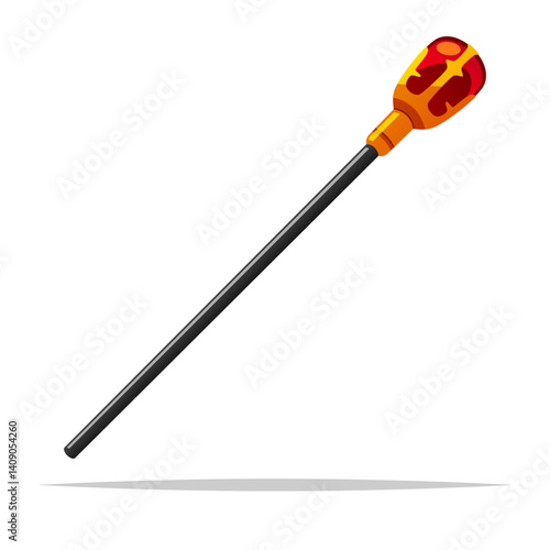 Royal wand staff vector isolated illustration