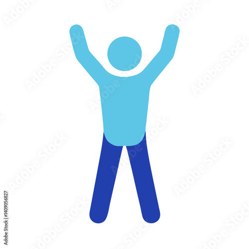 Single person raising hands in joy icon