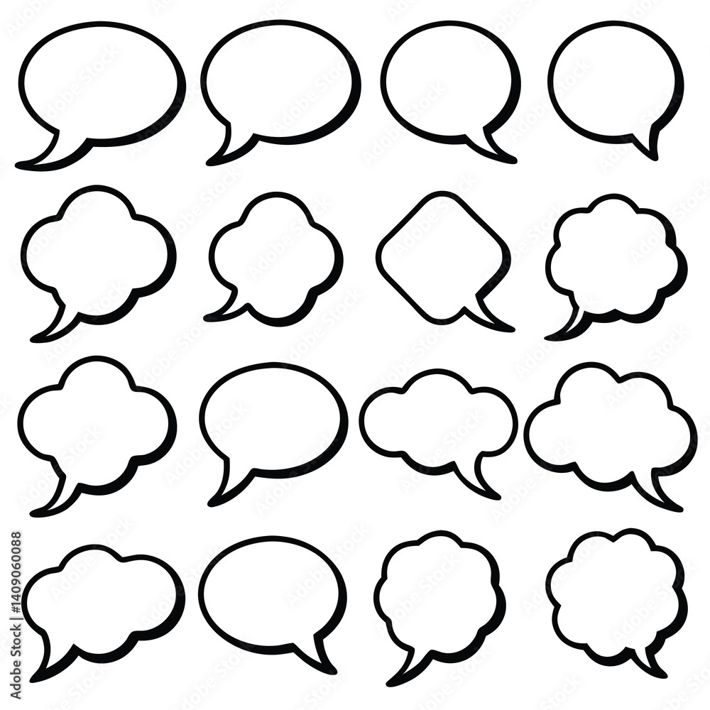 Fototapeta premium Various Cartoon Speech Bubbles