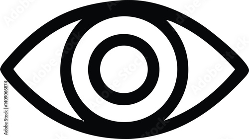 Contemplative Gaze: A stark, two-dimensional representation of an eye, symbolizing observation, introspection, and the power of sight.