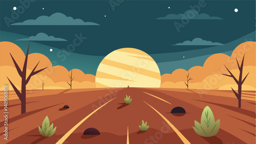The field once filled with the comforting rustle of healthy crops now lay desolate its silence an eerie reminder of the unpredictable nature of agriculture.. Vector illustration