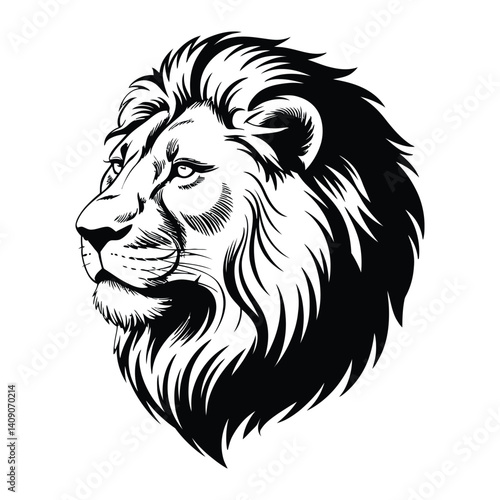 Wallpaper Mural Lion Tattoo Line Art, Silhouette, Vector, Icon, Logo, White Background. Torontodigital.ca