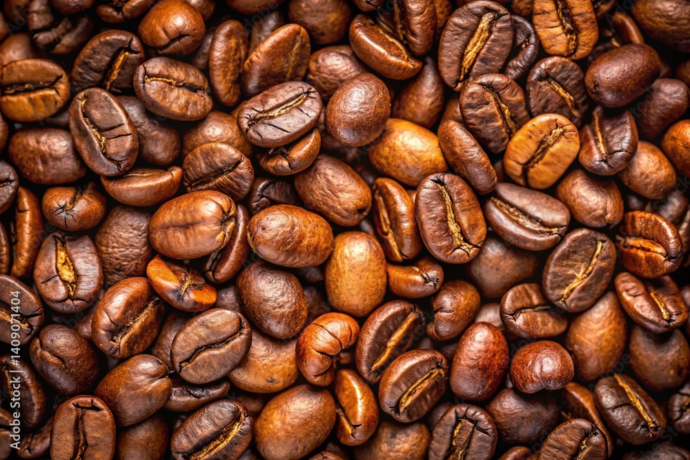 A close up of coffee beans with a brownish color A close up of coffee beans with a brownish color