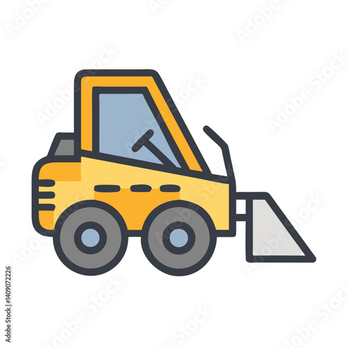 Skid Steer Loader Construction Vehicle Icon Design