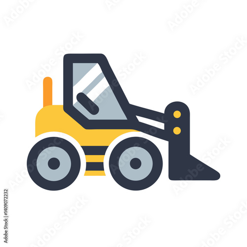 Skid Steer Loader Construction Vehicle Icon Design