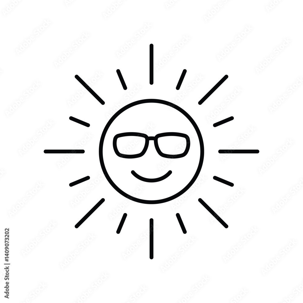 Obraz premium sun with glasses