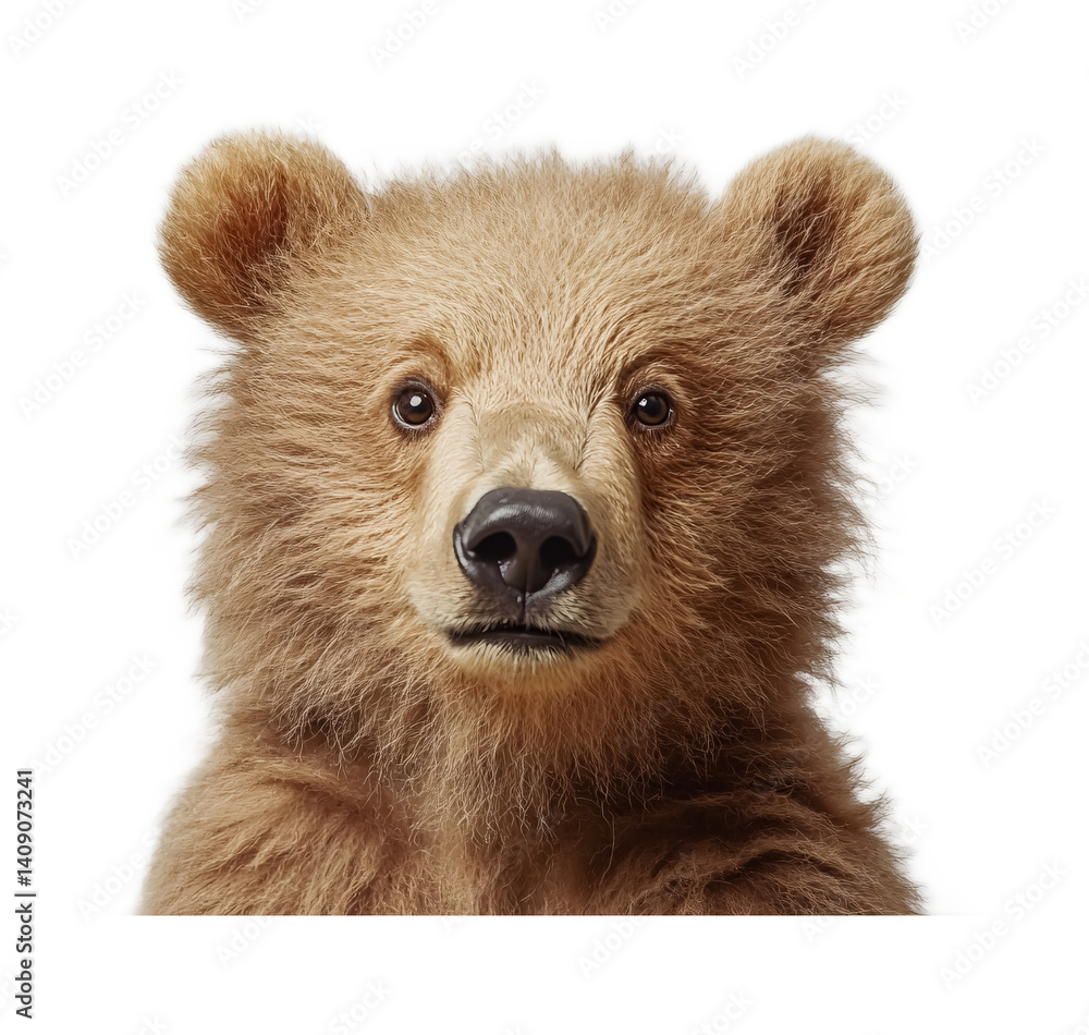Obraz premium Bear for Wildlife and Forest Animal Display - Isolated on White Background