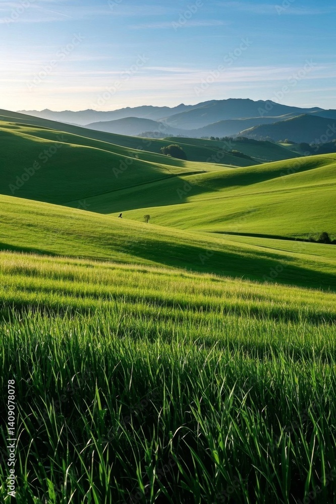 a close up of a field of grass with mountains in the background a close up of a field of grass with mountains in the background