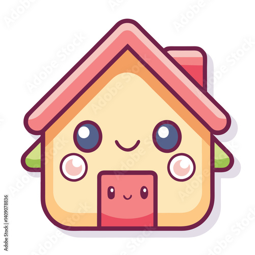 Cute kawaii house illustration