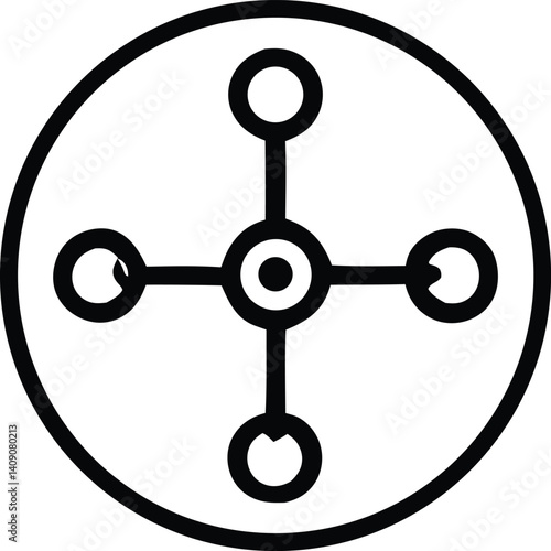 Abstract 3d design concept illustration of a peace symbol as a network connection icon