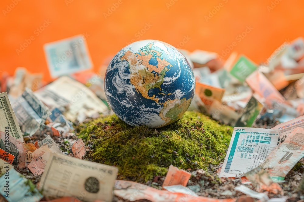 Global wealth amidst financial debris. Global wealth amidst financial debris.