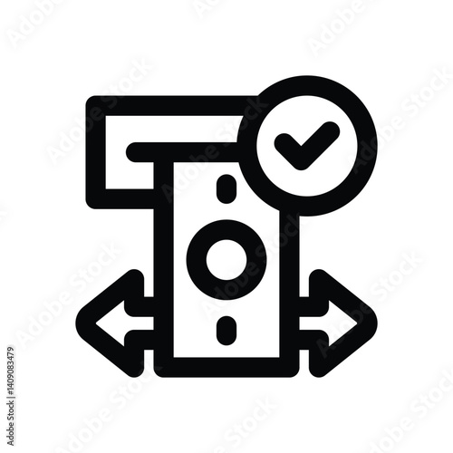 transaction success line icon. Clean and minimalist vector icon for websites, mobile apps, presentations, and logos. Fully scalable and customizable for any project.