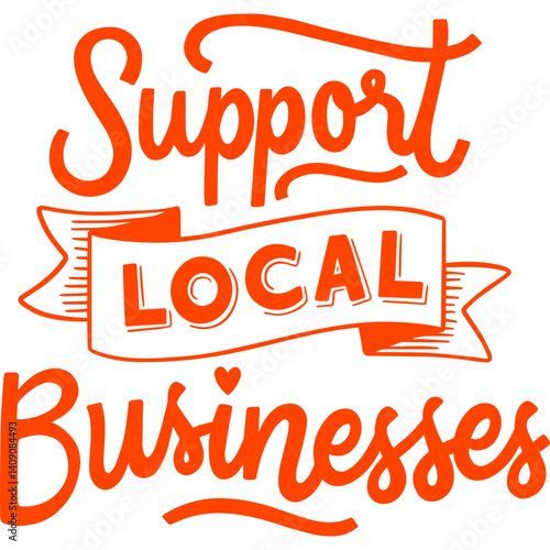 vector illustration of support local business sticker