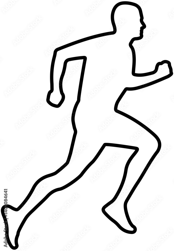 Fototapeta premium Running sport line icon