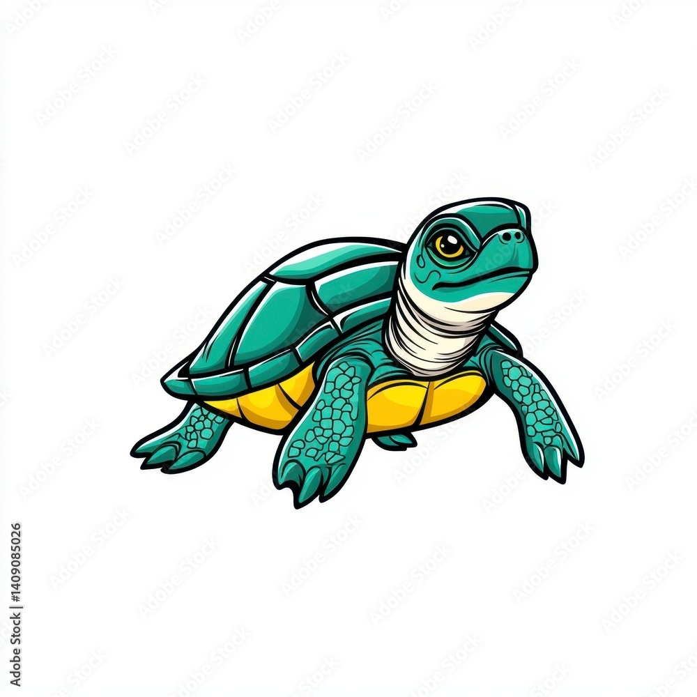Fototapeta premium Colorful Turtle Illustration with Detail