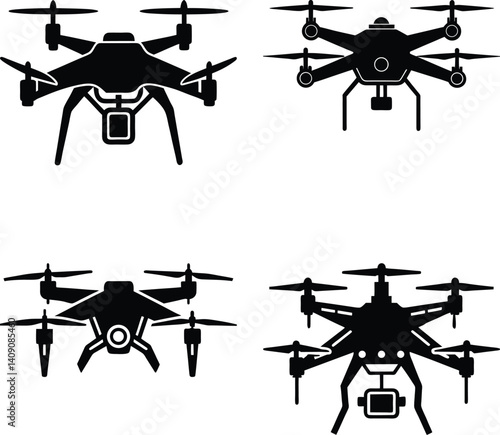Drone silhouette vector
