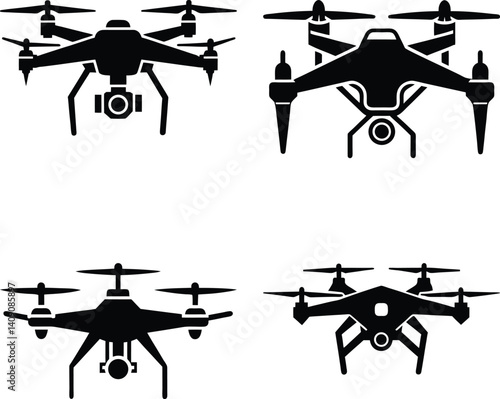 Drone silhouette vector