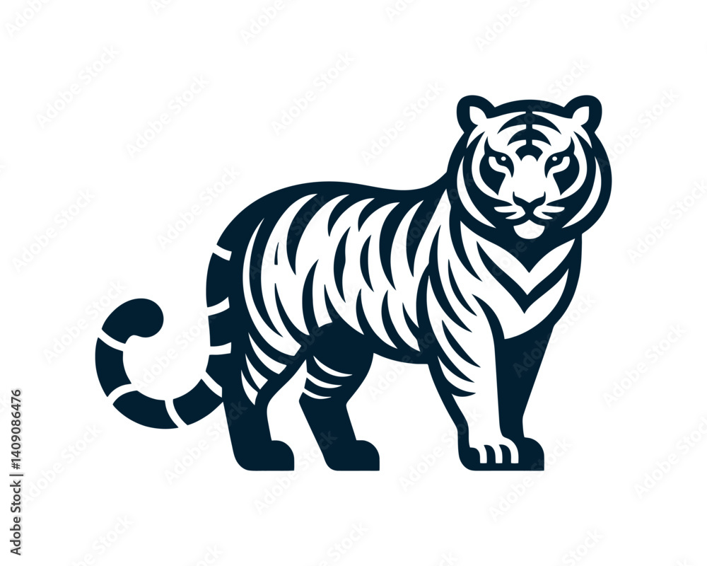 Naklejka premium Full body tiger icon logo template