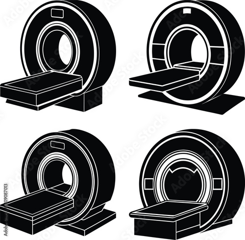 CT Scanner silhouette vector