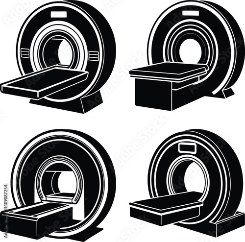 CT Scanner silhouette vector