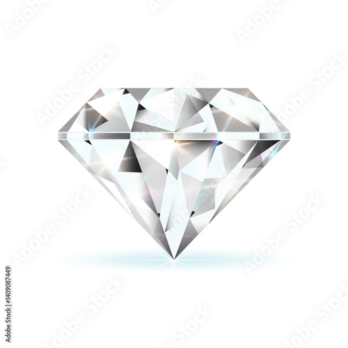 An exquisite diamond with flawless edges. Vector illustration