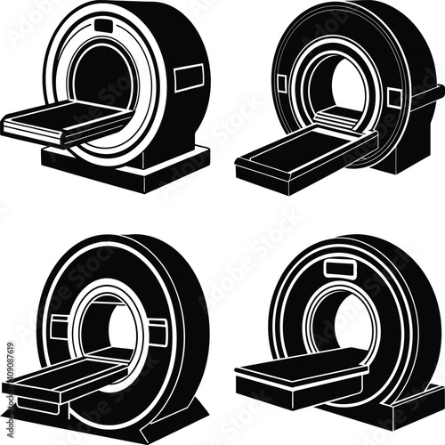 CT Scanner silhouette vector