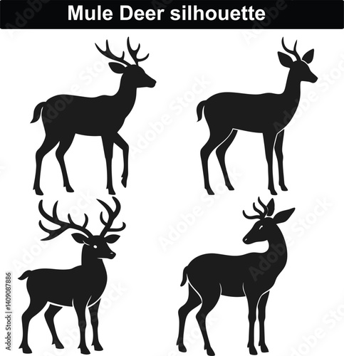 set of deer silhouettes