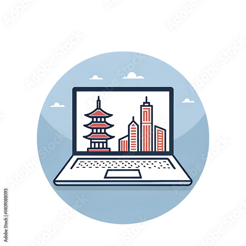 vector illustration of a ship