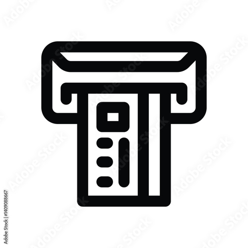 withdraw line icon. Clean and minimalist vector icon for websites, mobile apps, presentations, and logos. Fully scalable and customizable for any project.