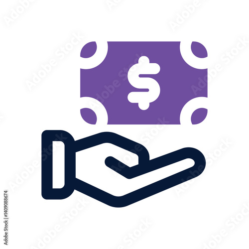 cash payment dual tone icon. Sleek and modern vector icon for websites, mobile apps, marketing materials, and corporate design. Fully scalable and ready to use.