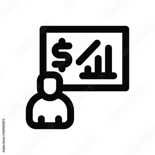economist line icon. Clean and minimalist vector icon for websites, mobile apps, presentations, and logos. Fully scalable and customizable for any project.