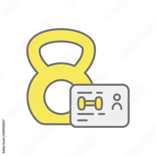 Gym Membership Card icon vector stock illustration