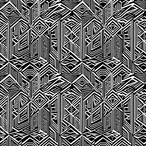 a black and white geometric pattern
