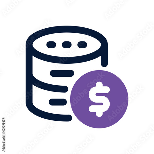 financial database dual tone icon. Sleek and modern vector icon for websites, mobile apps, marketing materials, and corporate design. Fully scalable and ready to use.