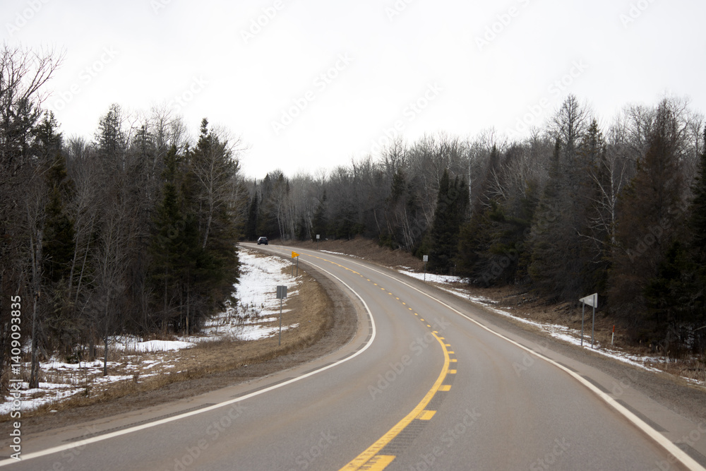 The M95 highway in the Mivhigan Upper Peninsula in Winter The M95 highway in the Mivhigan Upper Peninsula in Winter