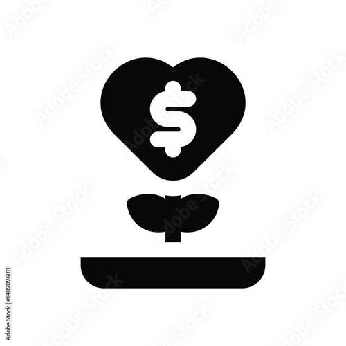 philanthropy glyph icon. Strong and solid vector icon for websites, mobile interfaces, presentations, and visual branding. High quality and easy to edit.