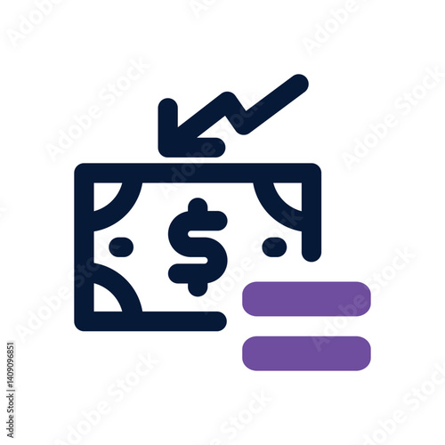 depreciation dual tone icon. Sleek and modern vector icon for websites, mobile apps, marketing materials, and corporate design. Fully scalable and ready to use.