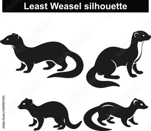 Least Weasel set of silhouettes