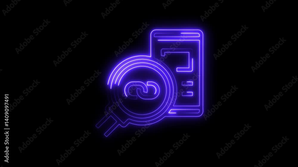 Glowing neon source icon 4k isolated on black background. HD Video motion graphic animation Glowing neon source icon 4k isolated on black background. HD Video motion graphic animation
