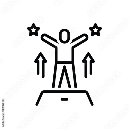 Black line icon for motivation