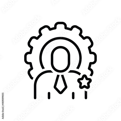 Black line icon for skill