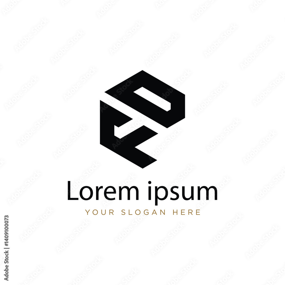 Initial FD Logo Polygon Shape Letter logo Design white background Initial FD Logo Polygon Shape Letter logo Design white background